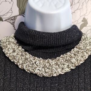 Woven Braided Torsade Collar Beaded Necklace